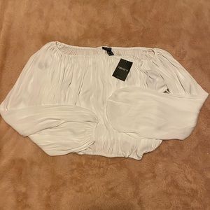 White Long Sleeve Crop Top